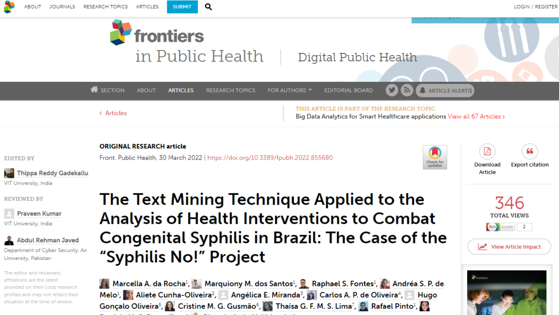 Inteligência artificial desenvolvida por brasileiros contribui com análises e avaliações das políticas públicas de saúde 