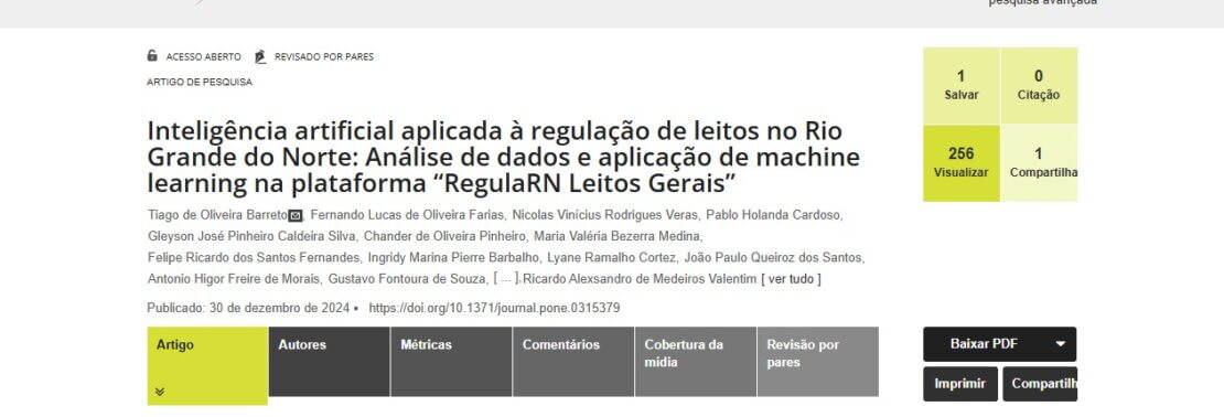 Inteligência artificial aplicada ao sistema RegulaRN é tema de artigo publicado por pesquisadores do LAIS/UFRN