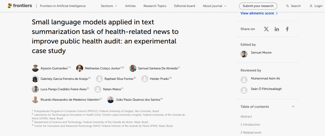 Pesquisa brasileira publicada na Frontiers avalia como a IA pode reduzir a sobrecarga de trabalho dos auditores do SUS