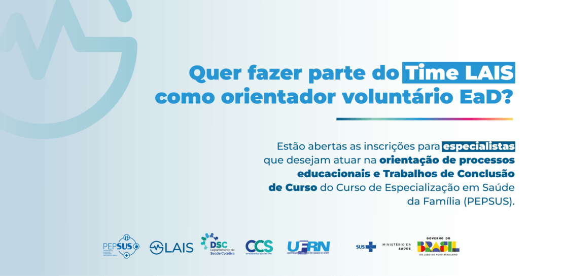 LAIS abre inscrições para orientadores voluntários de TCC no curso PEPSUS